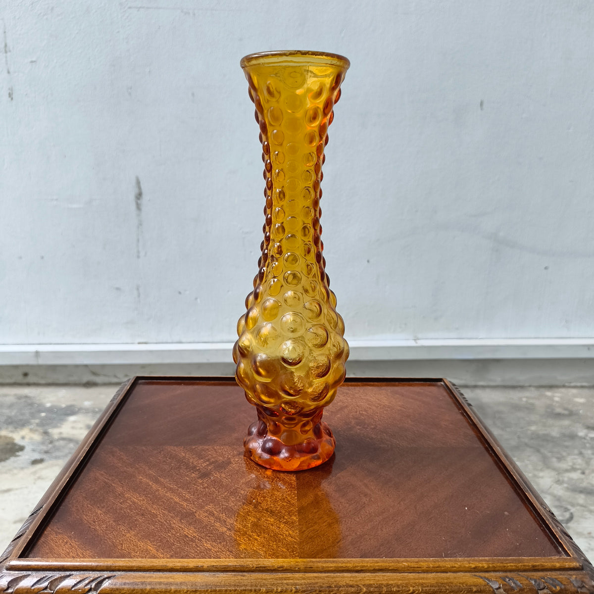 Vintage Amber Hobnail Glass Bud Vase
