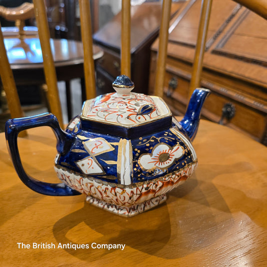 Wade Heath & Co. Imari Palette Hexagonal Teapot, Circa 1930s