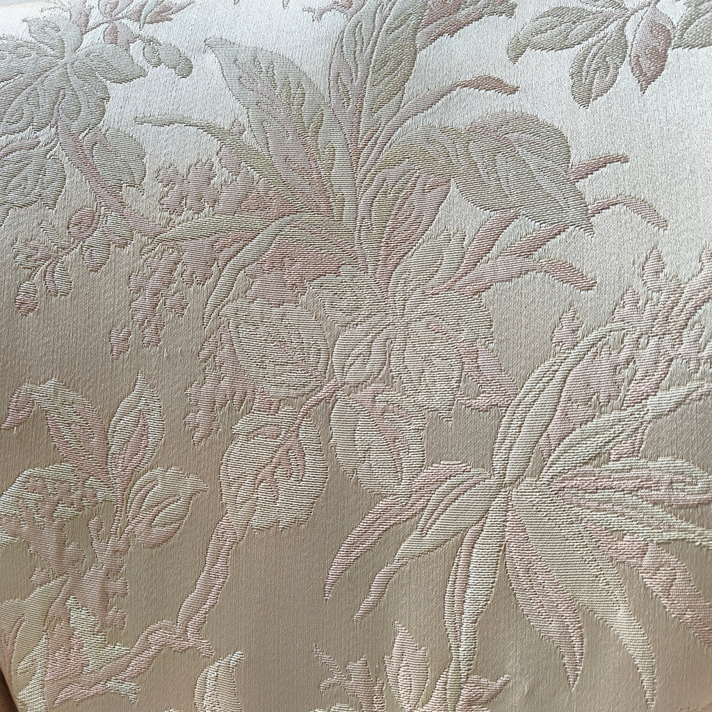 Traditional Antique Cream Damask Wingback Fireside Armchair