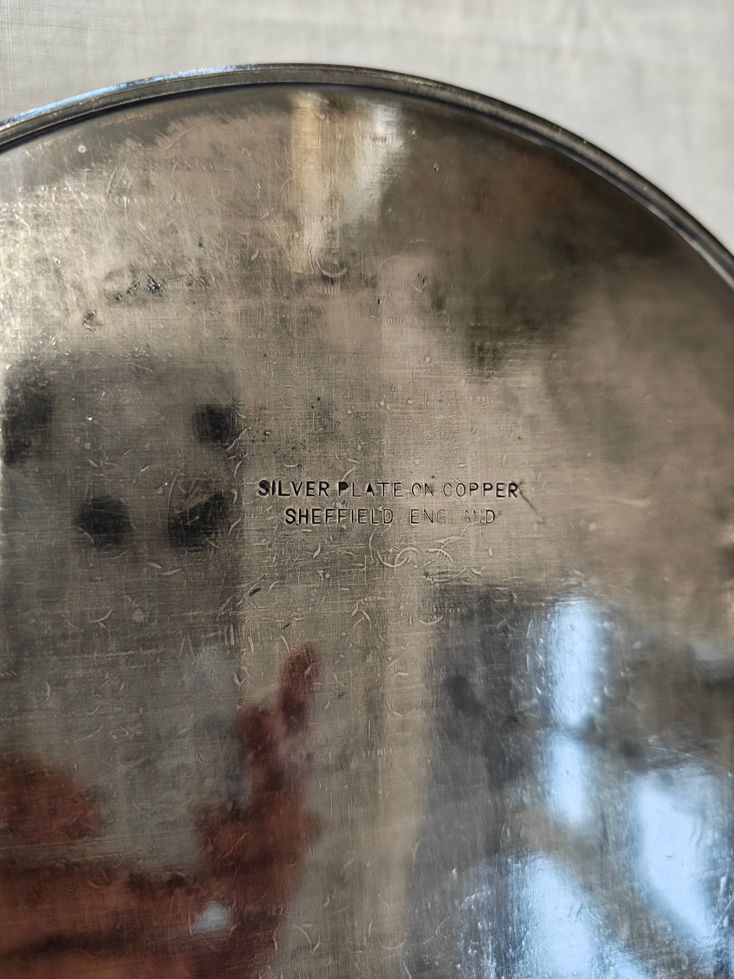 Beautiful Silver Plated on Copper Oval  Serving Tray with beautiful Gallery Sheffield England