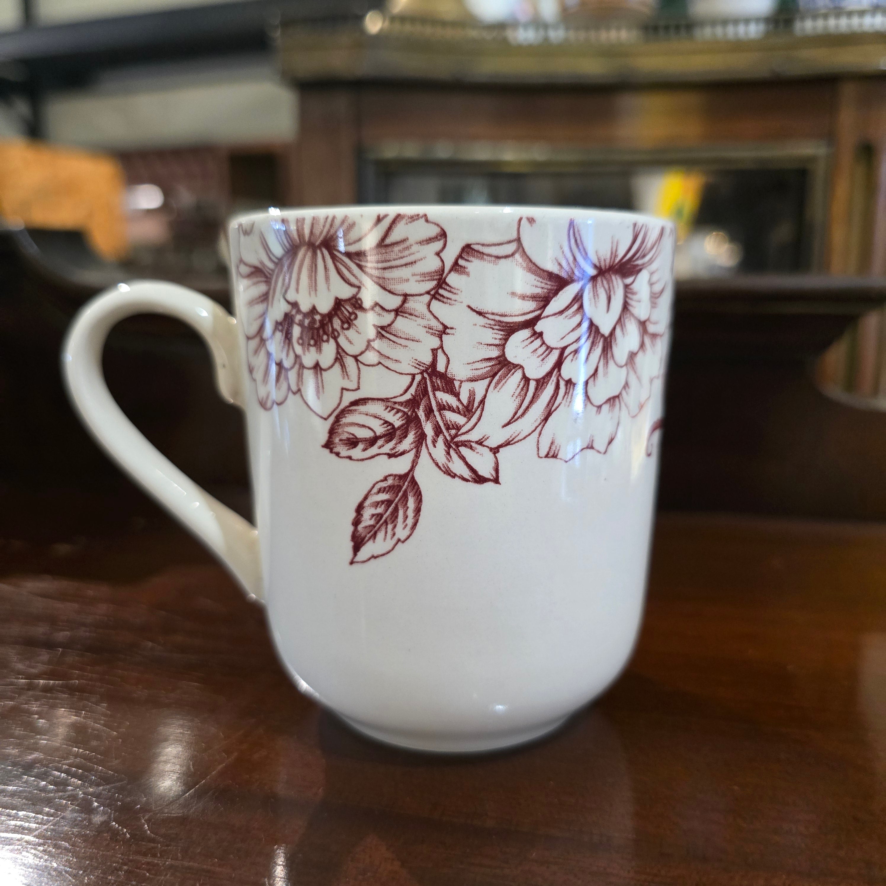 Vintage Tudor England Toile Floral Mug