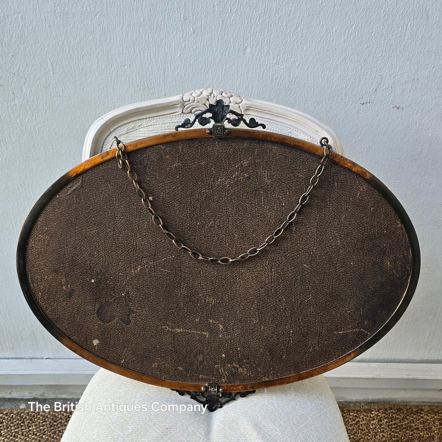 Elegant Oval Bevelled Edge Vintage Wall Mirror with Brass Frame