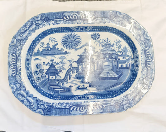 1780 -1810 Staffordshire Chinoiserie 9 inches platter