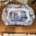 Spode Blue Italian Footed Fruit Serving Dish