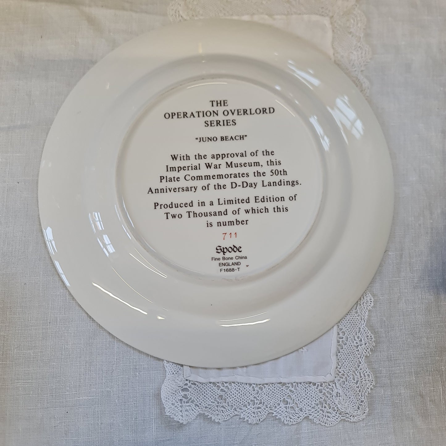 Spode Imperial War Commemorates plate - Juno beach