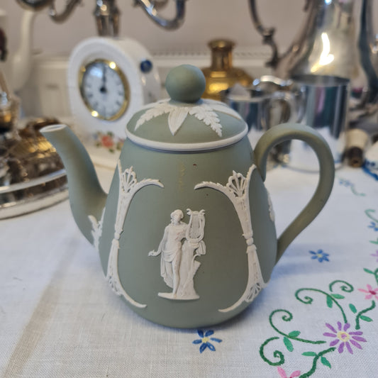 Wedgwood jasperware sage green coffee pot