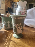 Rare Wedgwood Jasperware sage green vase 001