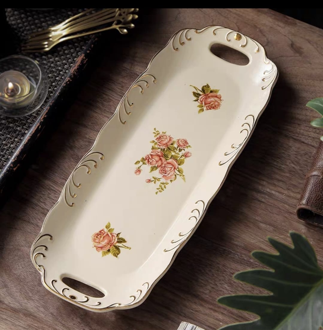 High Quality Rose Rectangular Dish 14 x 36 cm