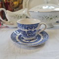 Vintage English Ironstone company blue willow tea set