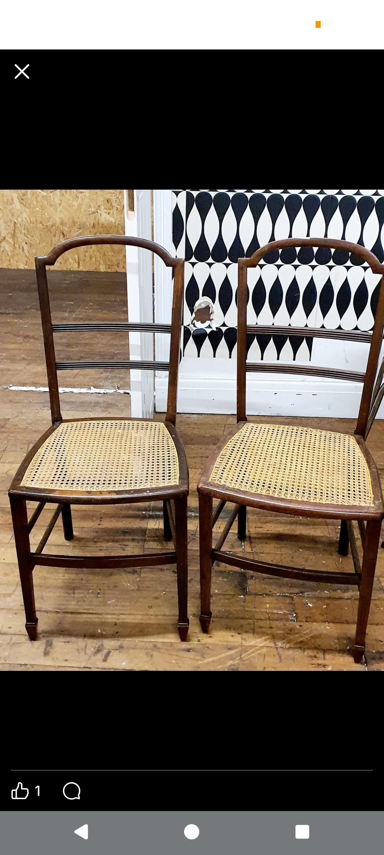 Vintage chair with Cane seat