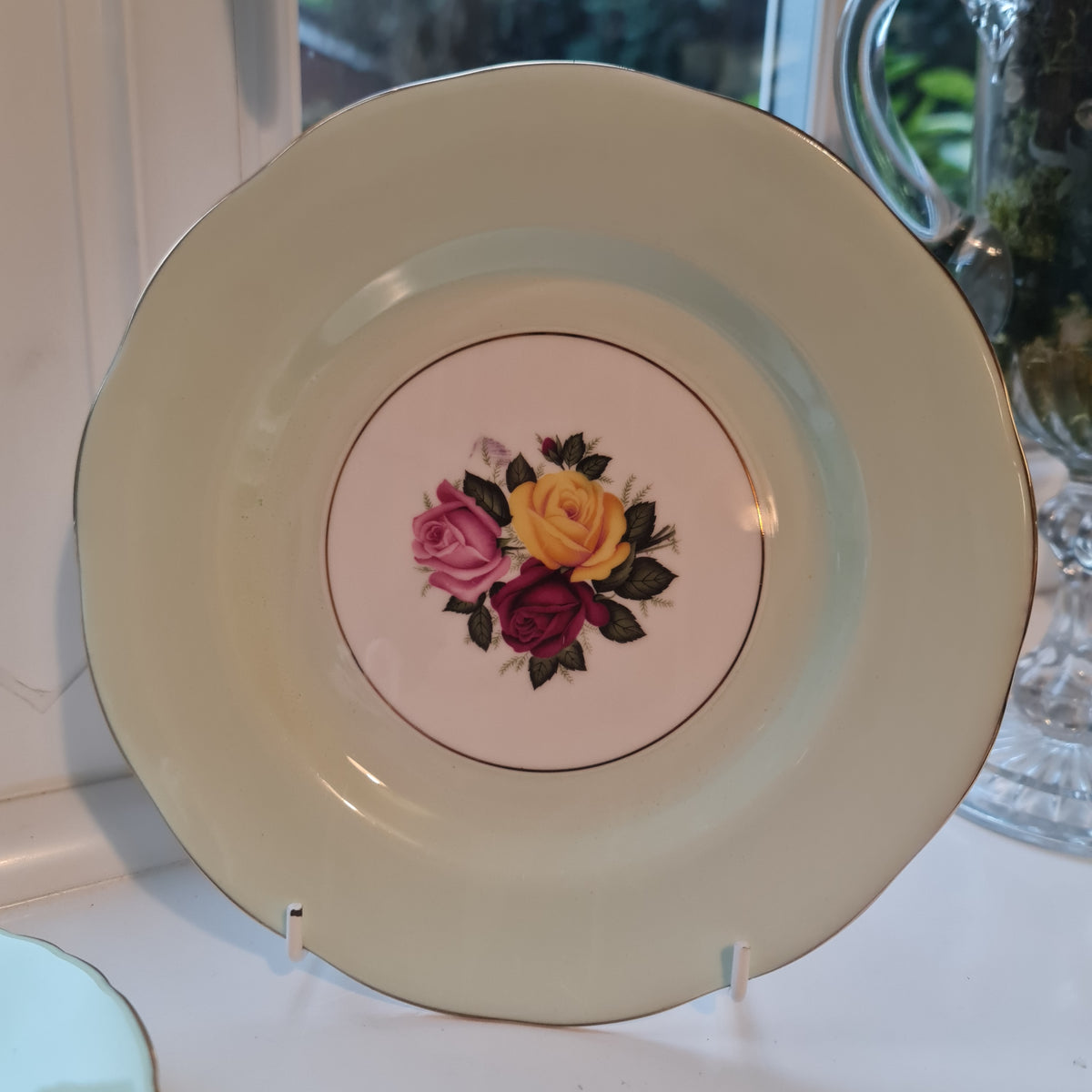 Gorgeous green with Rose fine bone china teaset collection