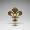 Pair of Antique Brass Fleur-de-Lis Wall Candle Sconces