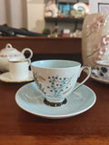 Queen Anne fine bone china tea set blue