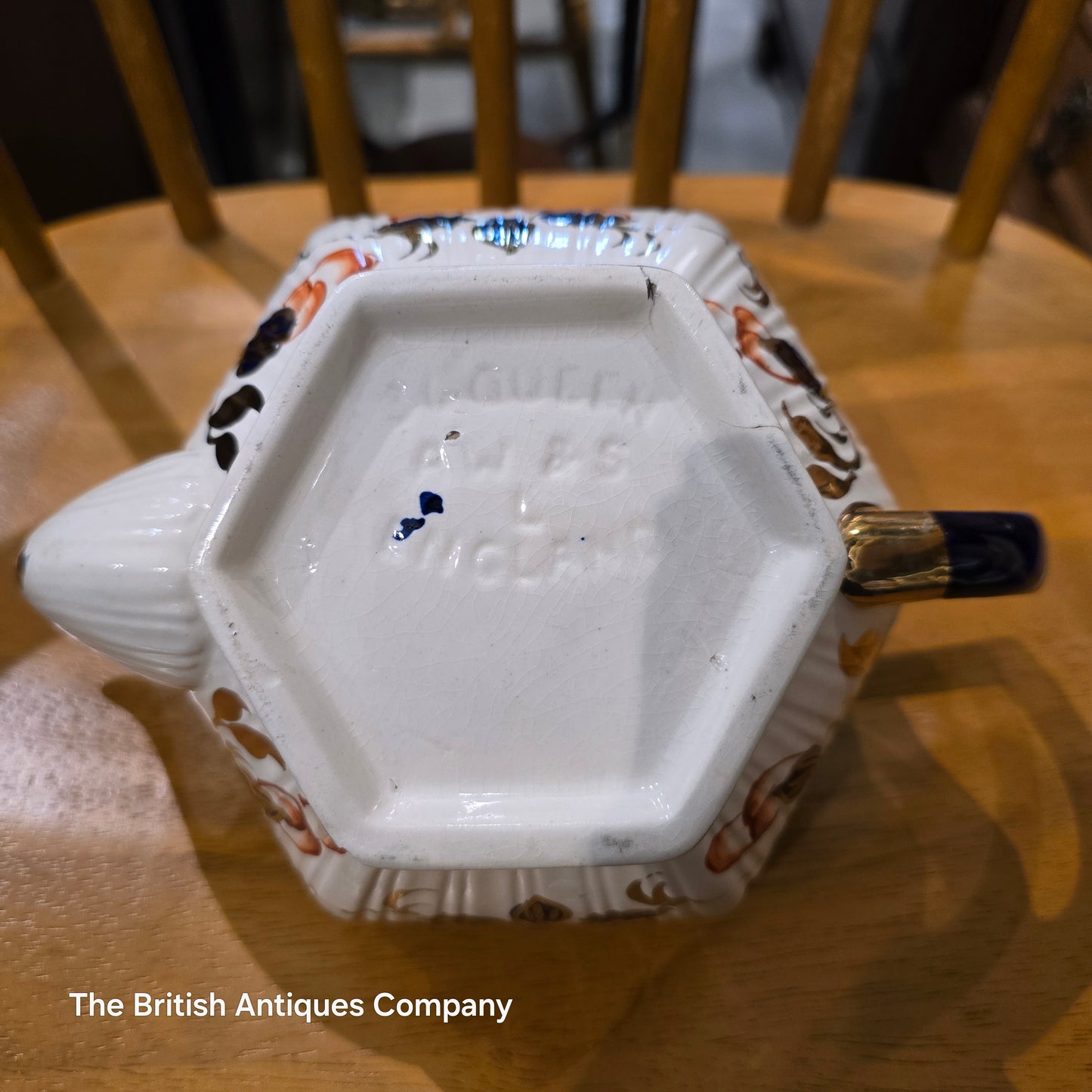 Antique British Staffordshire "Gaudy Welsh" Pattern Hand-Painted Teapot by Allerton & Sons (c. 1830-1850)