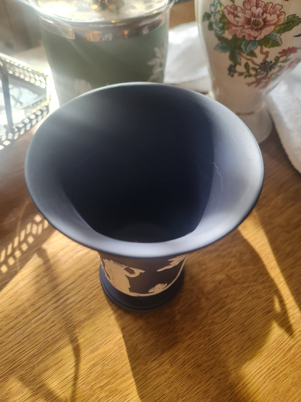 Rare Wedgwood Jasperware dark blue vase