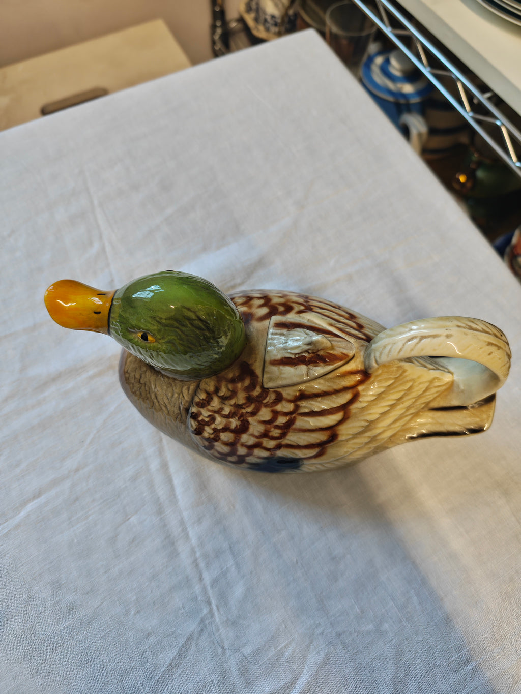 Vintage Tony Wood Staffordshire duck teapot