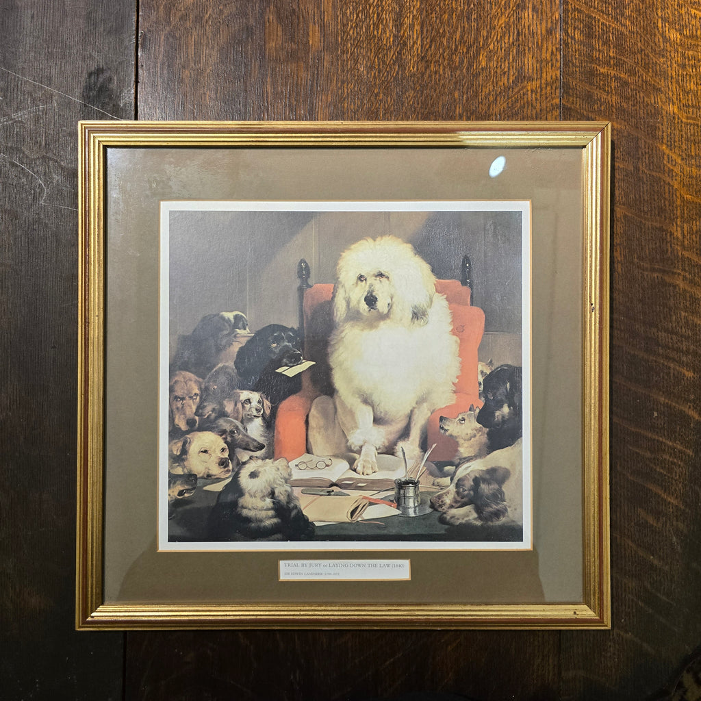 Vintage Print After Sir Edwin Landseer - "Laying Down the Law" (Trial by Jury) - Canine Allegory (c. 1840)