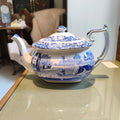 Spode Blue Italian Teapot – Made in England, Italian Pattern (c.1816)