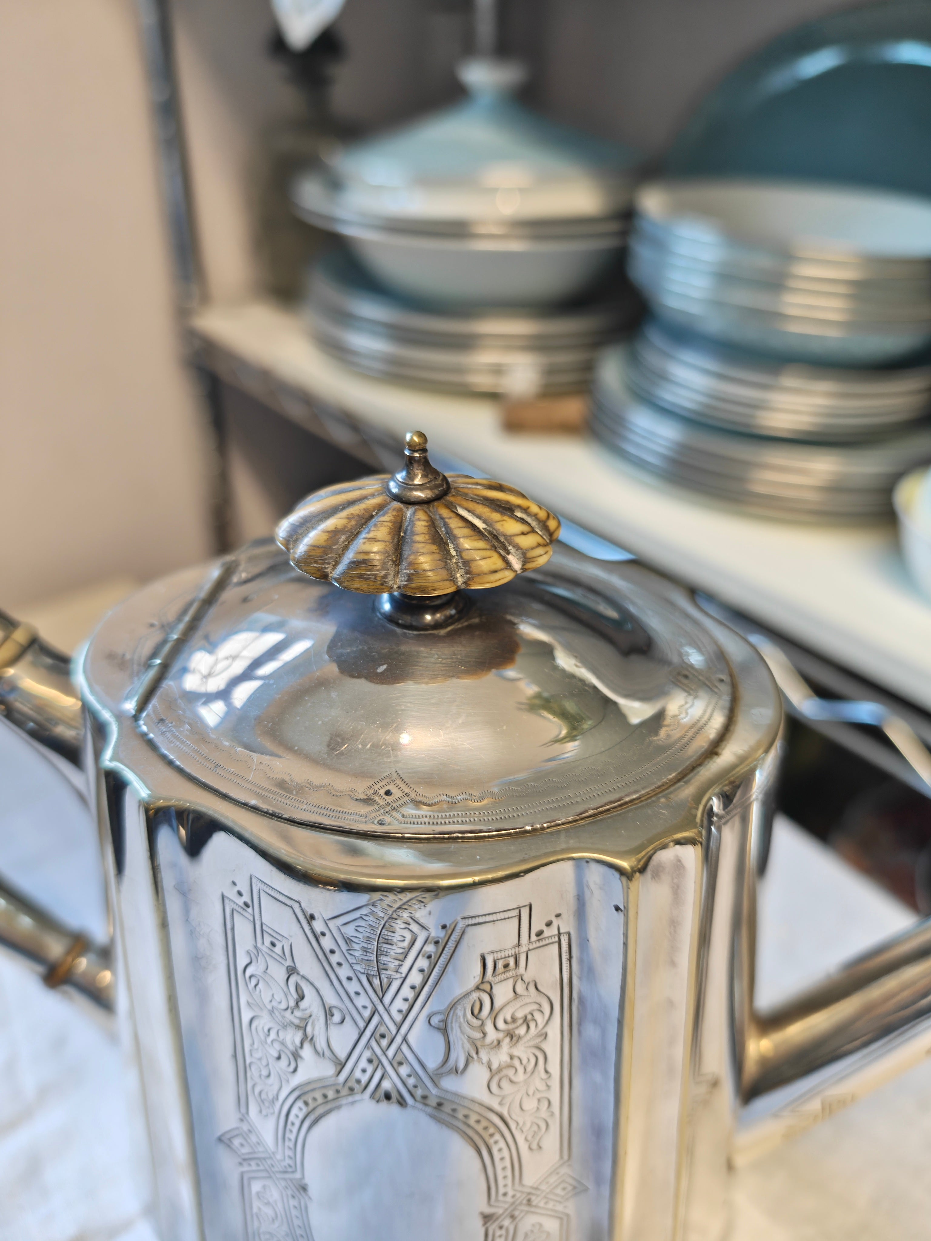 Victorian silver plated teapot with A1 plating.