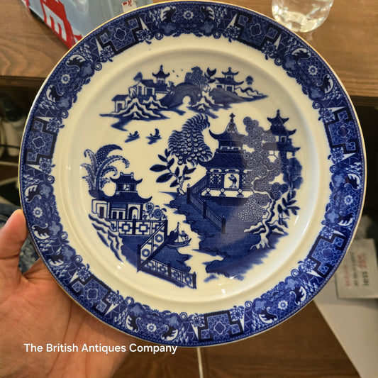 Antique Royal Semi-Porcelain “Willow Pattern” Dinner Plate – Wood & Sons, England