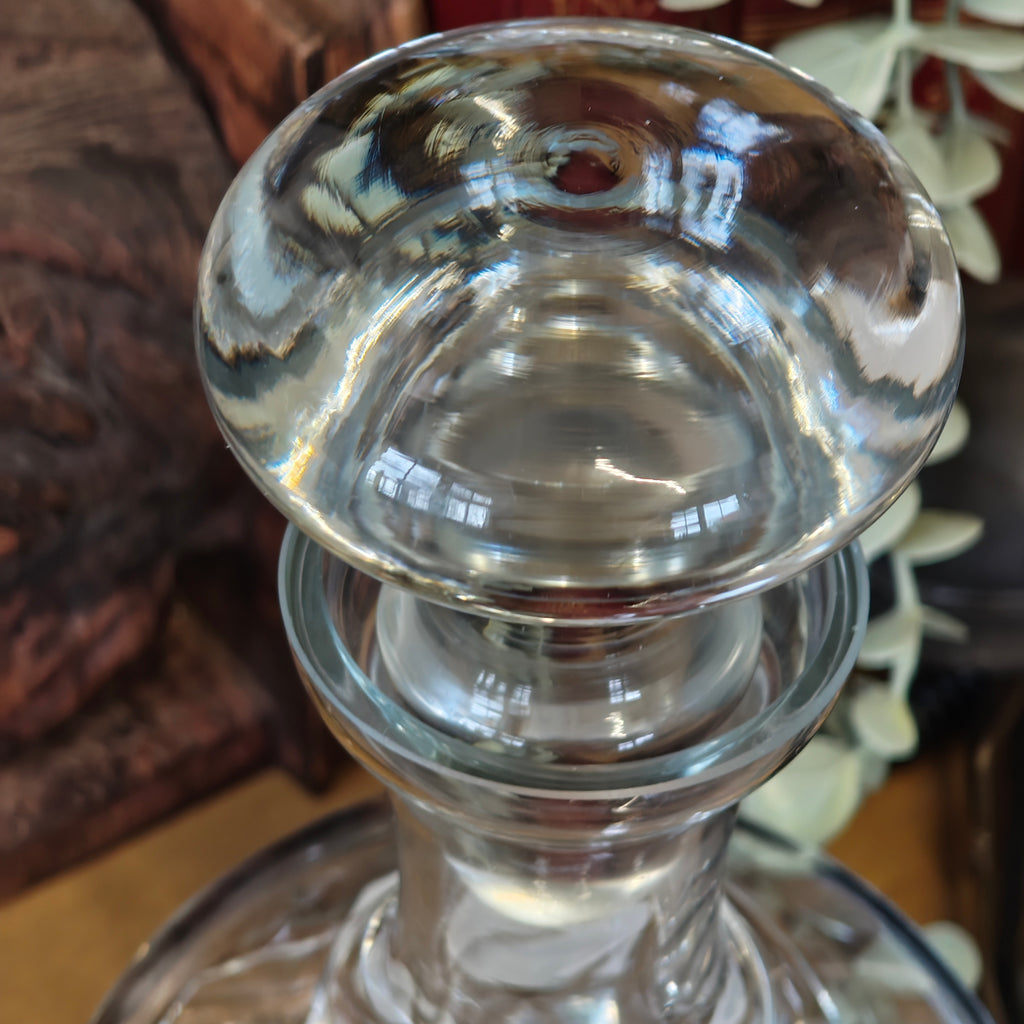 Vintage mouth blown High quality crystal  decanter- h28 x w 14 cm  minor nip inside on rim