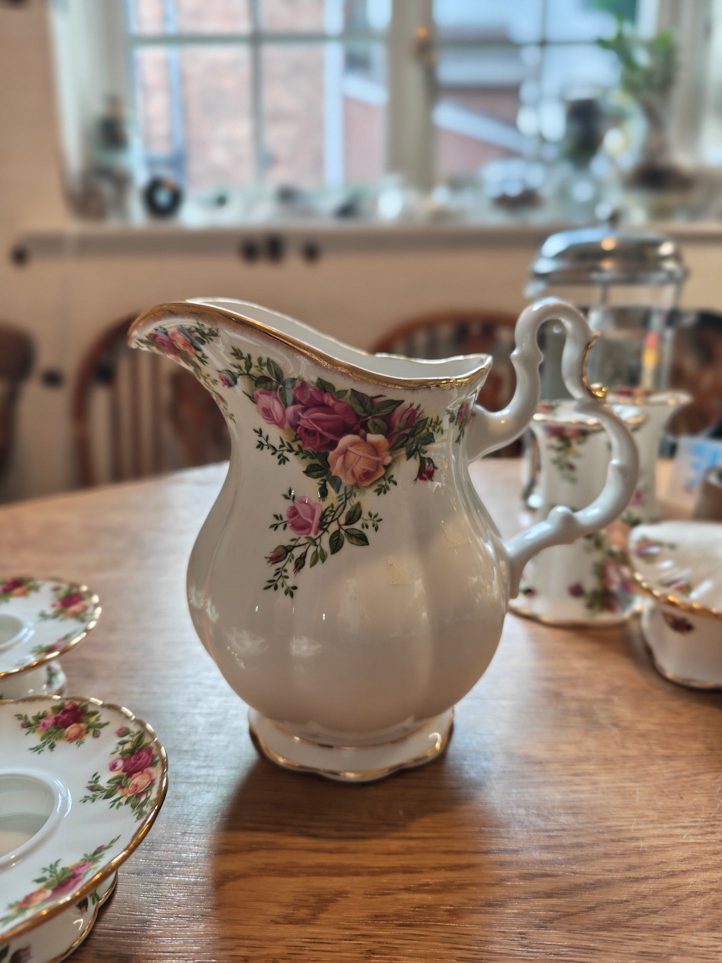 Rare Royal Albert Old Country Rose Big Jug -1962 version made in England -L 21 x H 17 cm