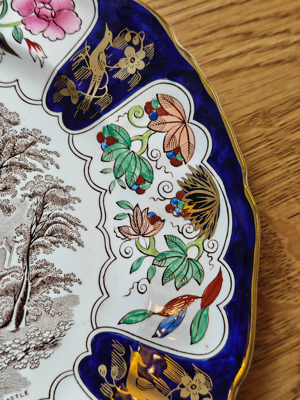 Rare Mason part handpainted plate - Windsor castle