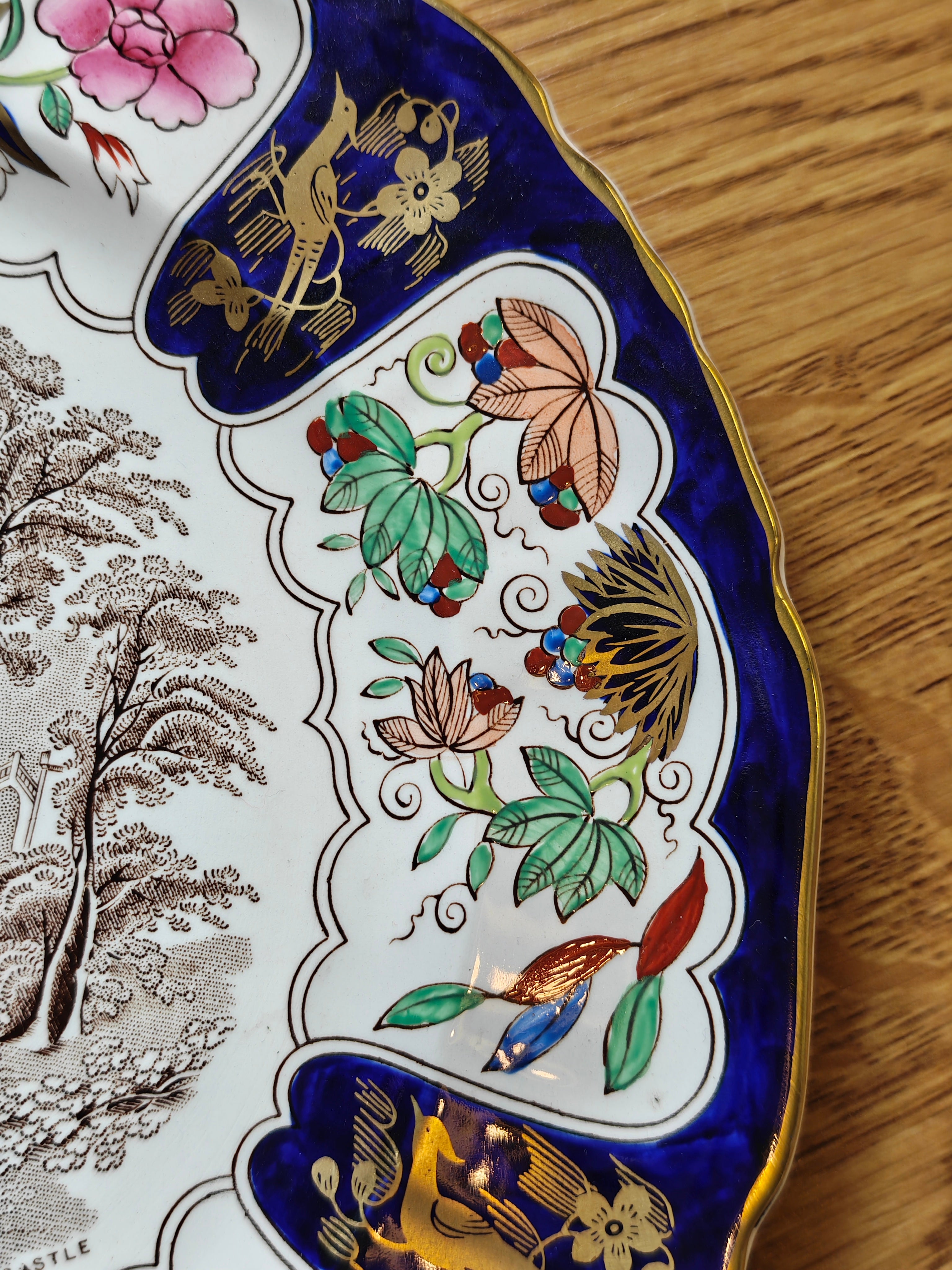 Rare Mason part handpainted plate - Windsor castle