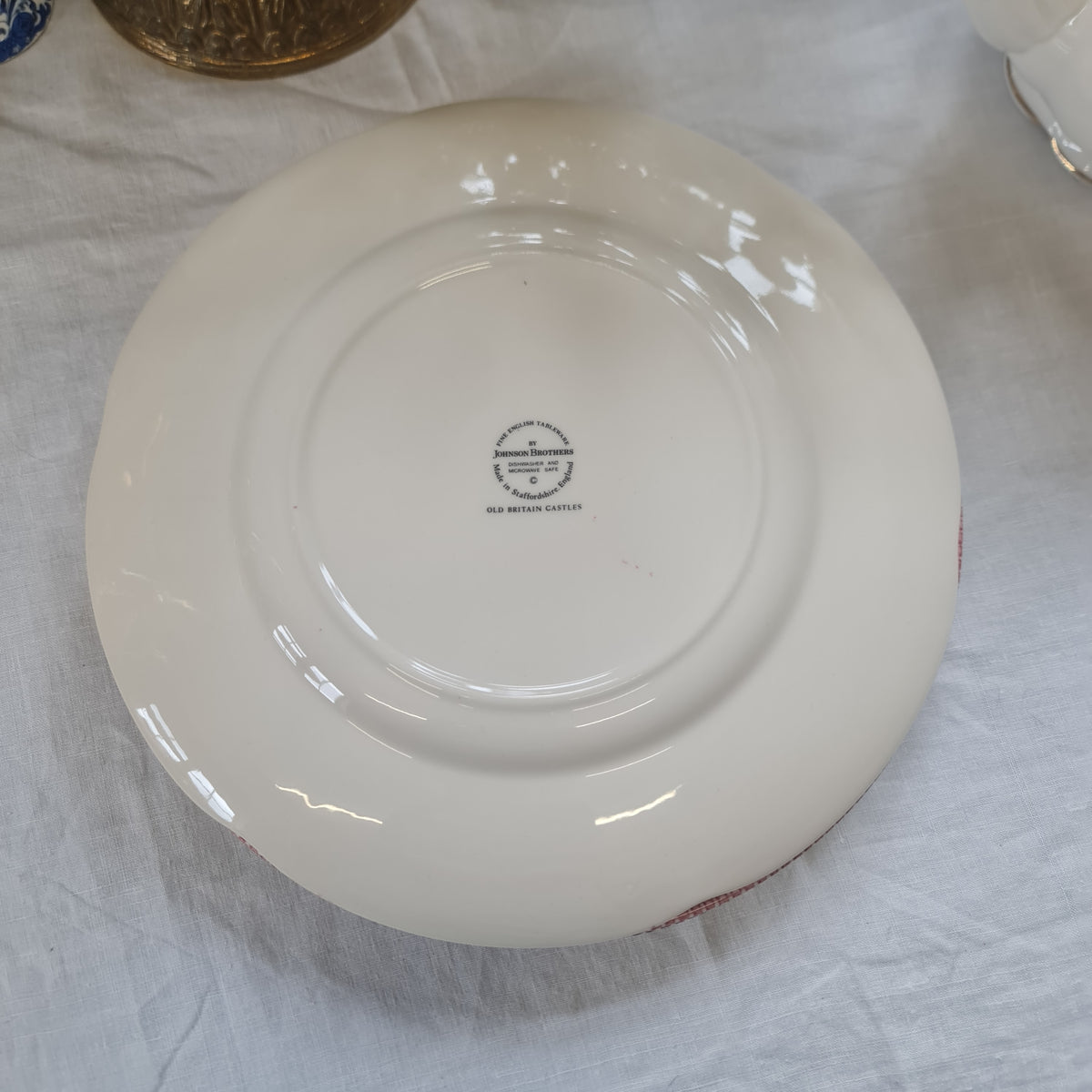 Vintage Johnson brother cranberry dinner plate