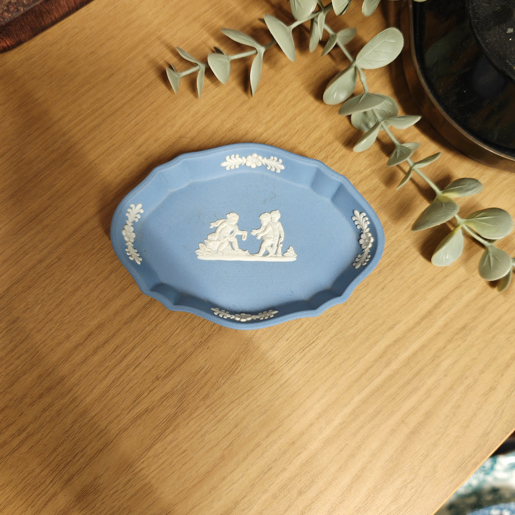 Vintage Wedgwood Jasperware Oval Trinket Dish