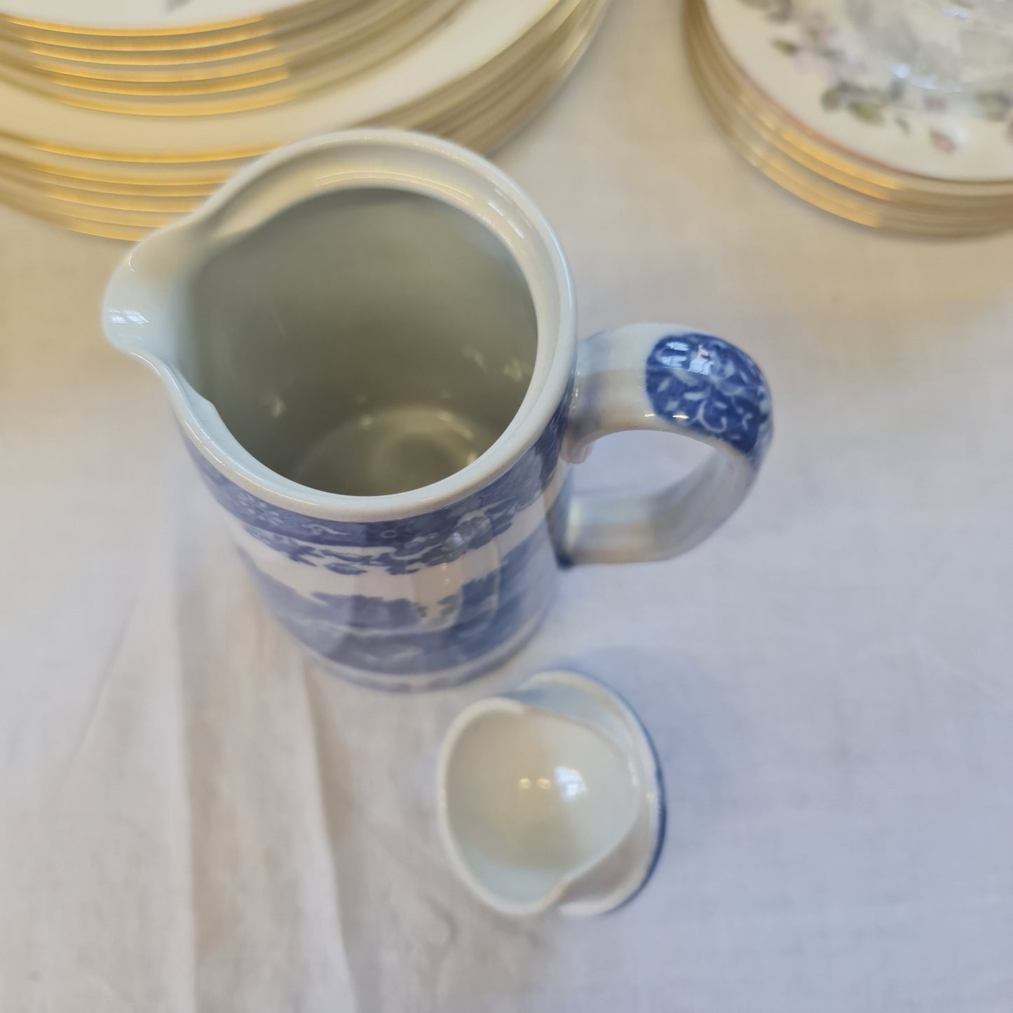 Vintage Copeland Blue Italian Coffee Pot / Water Jug - Minor Chip on base