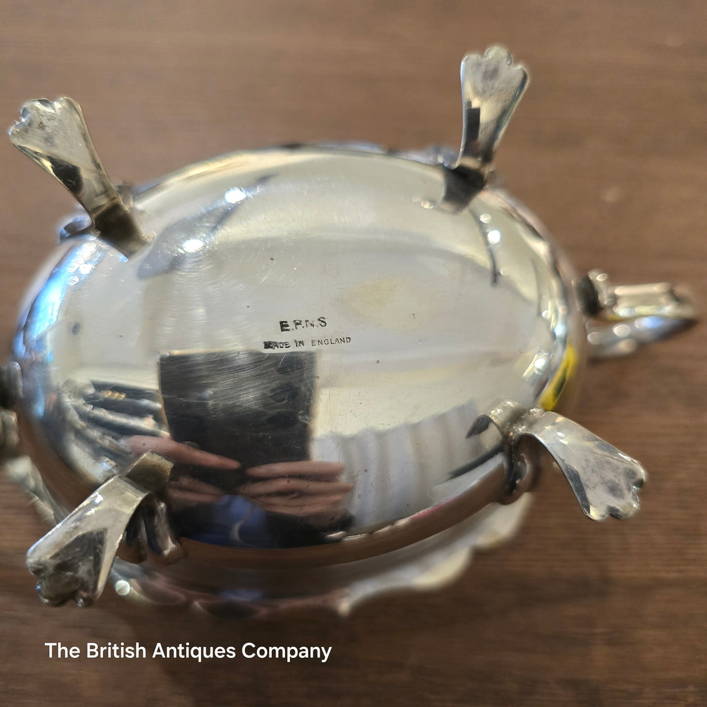 Vintage EPNS Silver-Plated Two Handle  Sugar Bowl