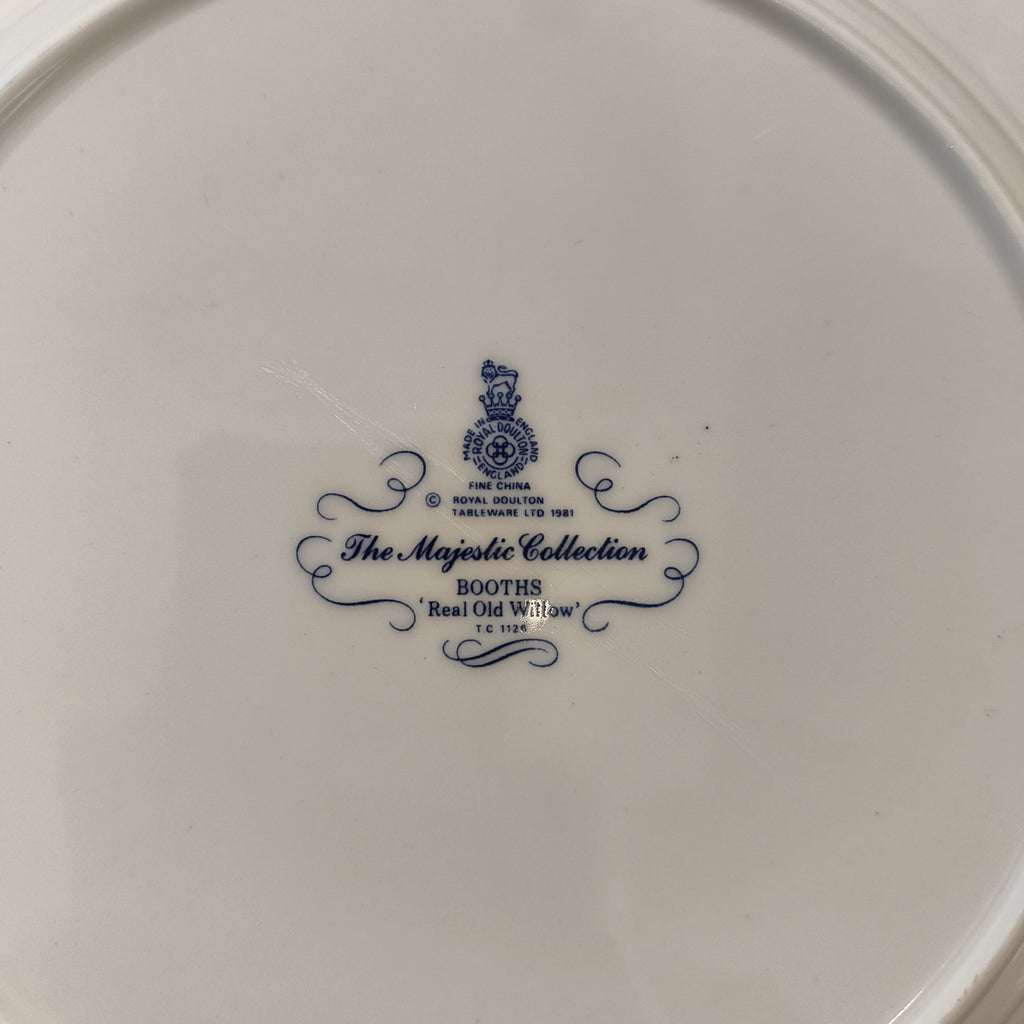 Vintage Royal Doulton Booths 'Real Old Willow' Scalloped Dinner Plate - The Majestic Collection TC 1124 (1981)