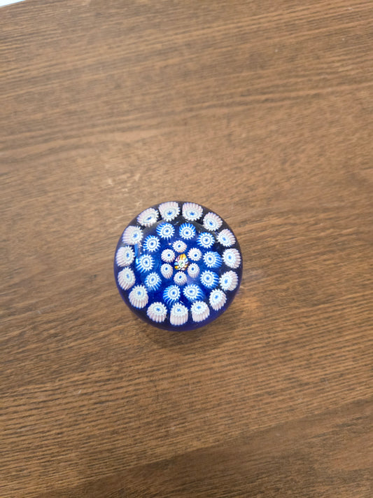 Johnson Deacons Eight Radial Spoke Miller iodine Facet Cut Small Paper weight- red