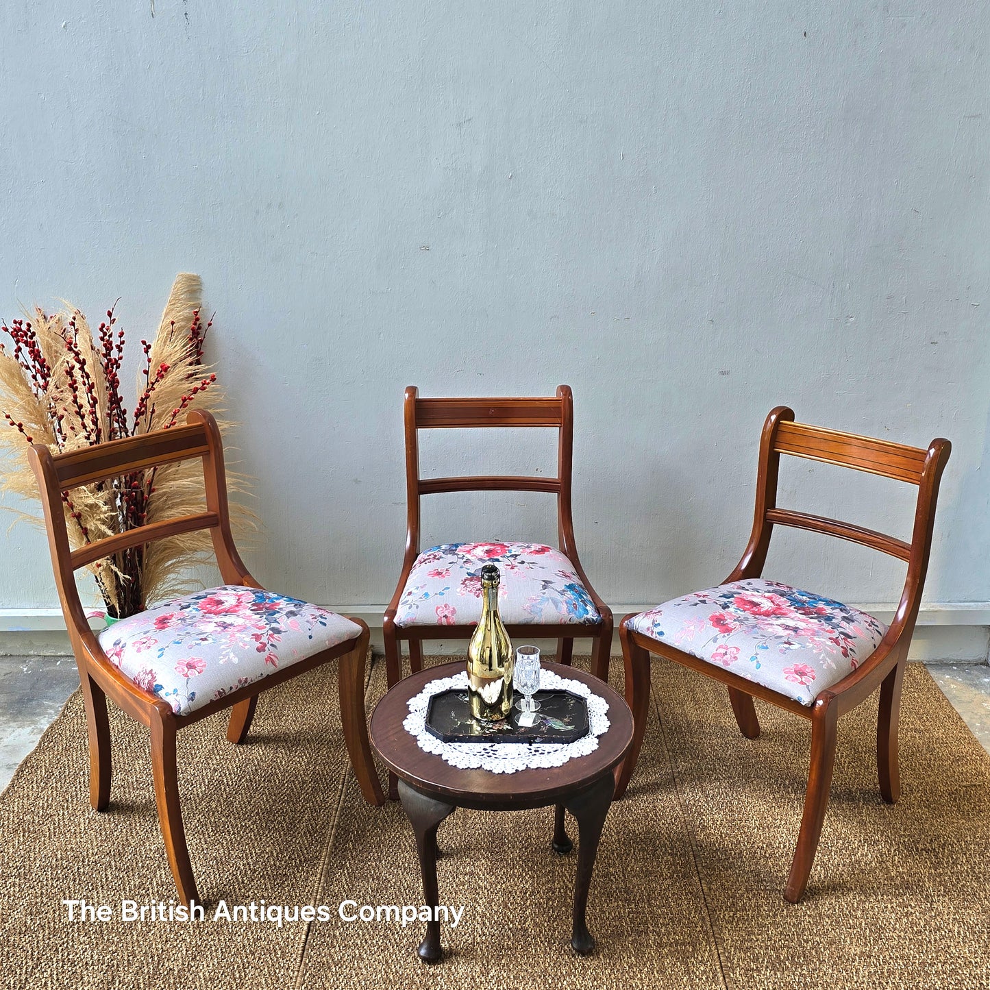 A Vintage teak dinning chair Newly upholstered