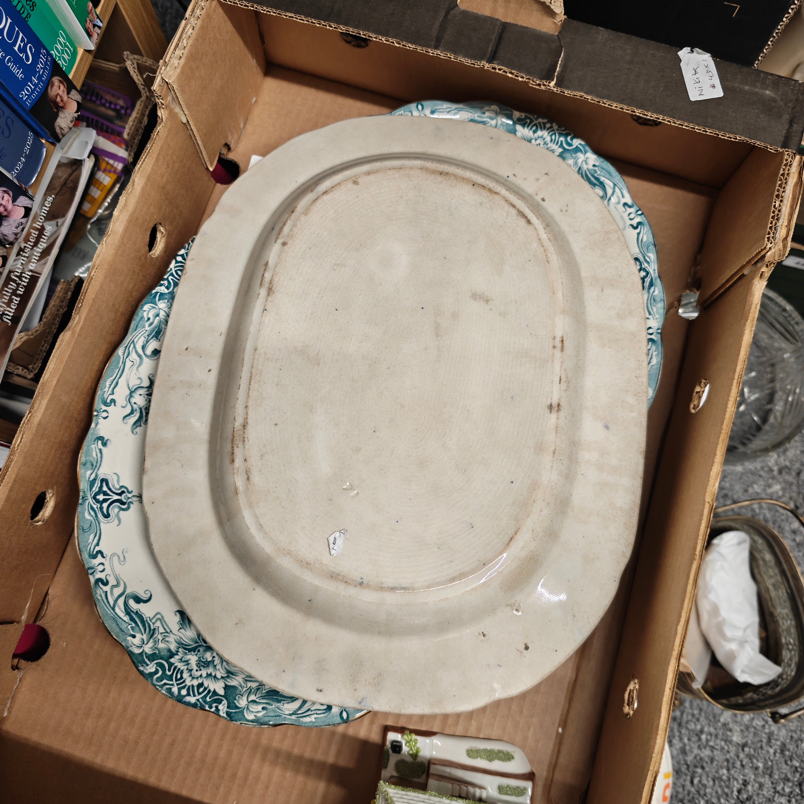 Antique big willow platter