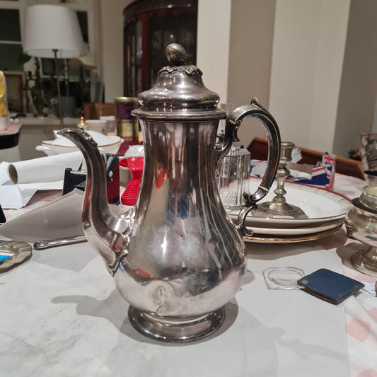 Edward, Edward Jnr, John and W. Barnard big Victorian Silver plated coffee pot- defect