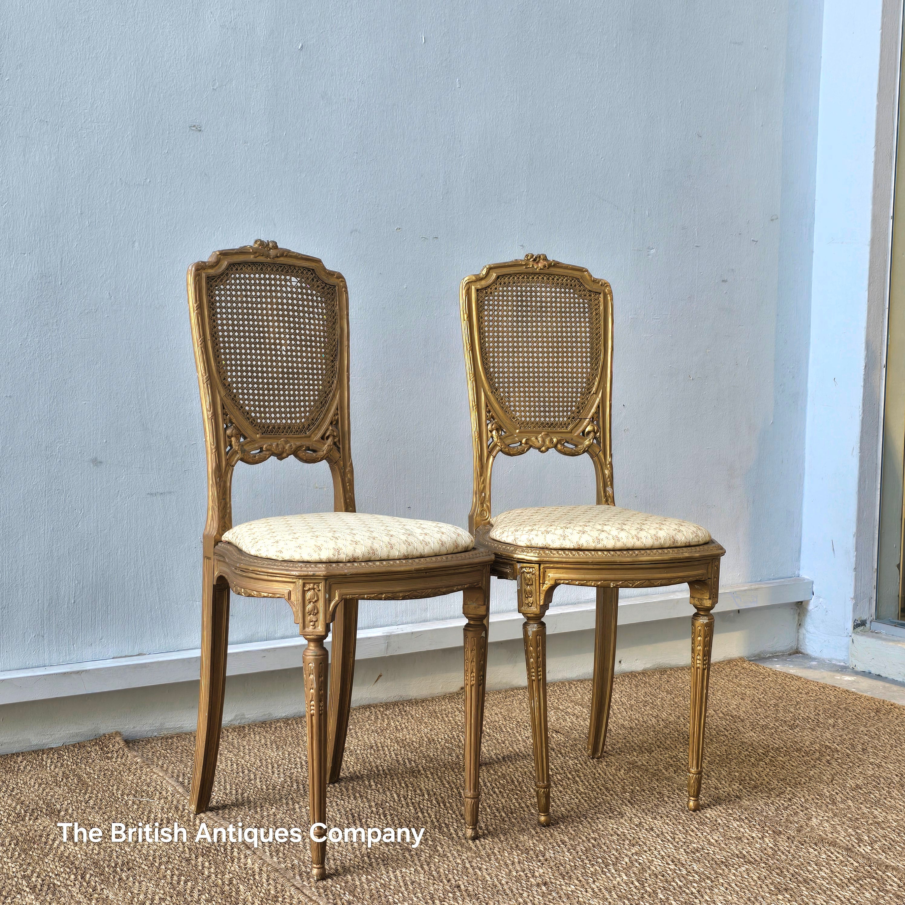 Pair of Victorian French Petite Chairs