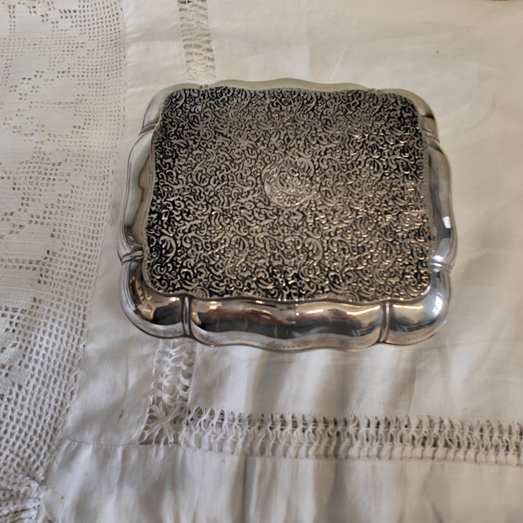 Vintage silver plated jewellery box