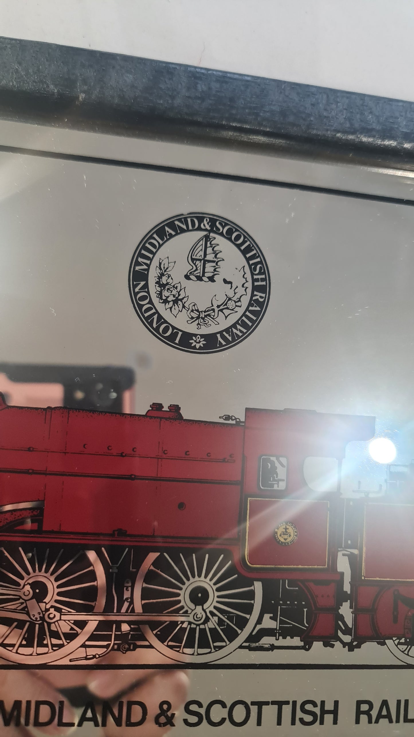 British Railway vintage mirror - Royal Scot 3 cylinder