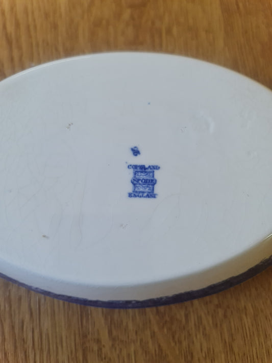 Rare c1850 Copeland Spode oval blue will dish