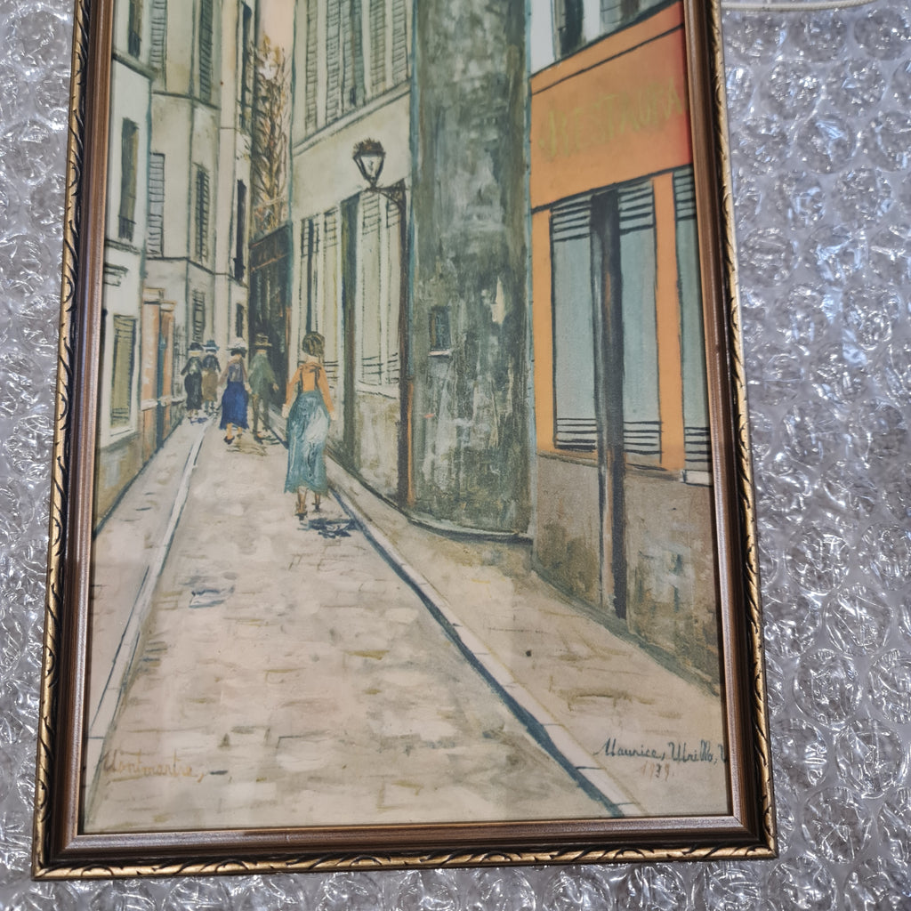 Vintage print of Montmartre Paris