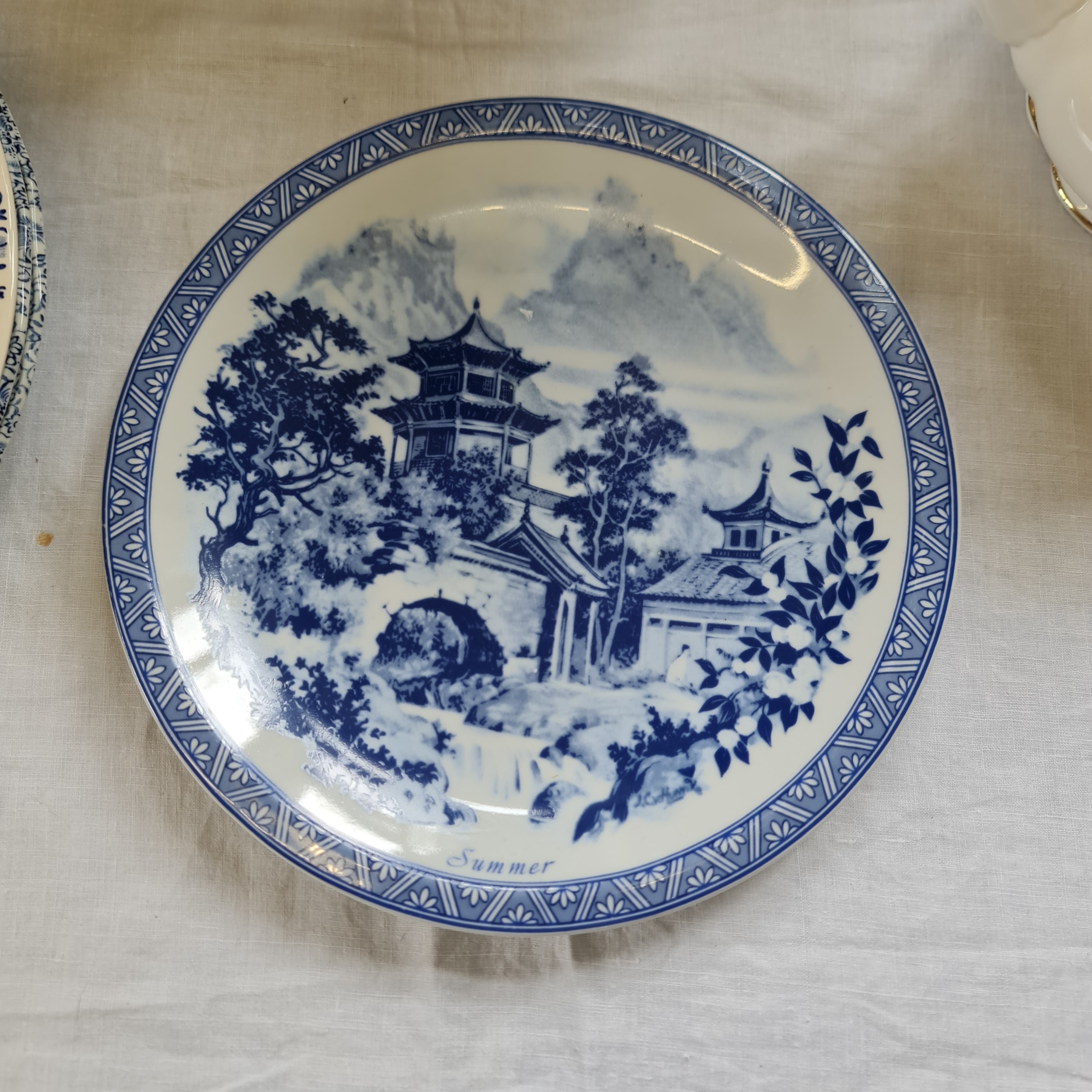 Vintage Blue and white wall plate