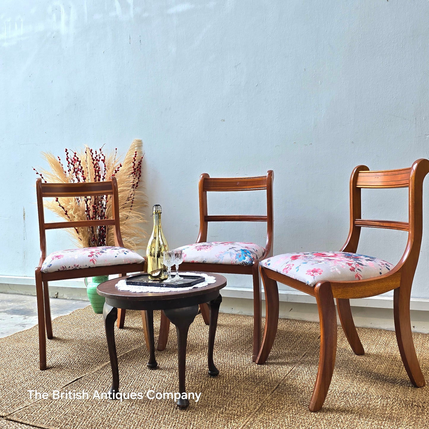 A Vintage teak dinning chair Newly upholstered