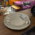 Vintage Silver Plated Circle Tray with Handle