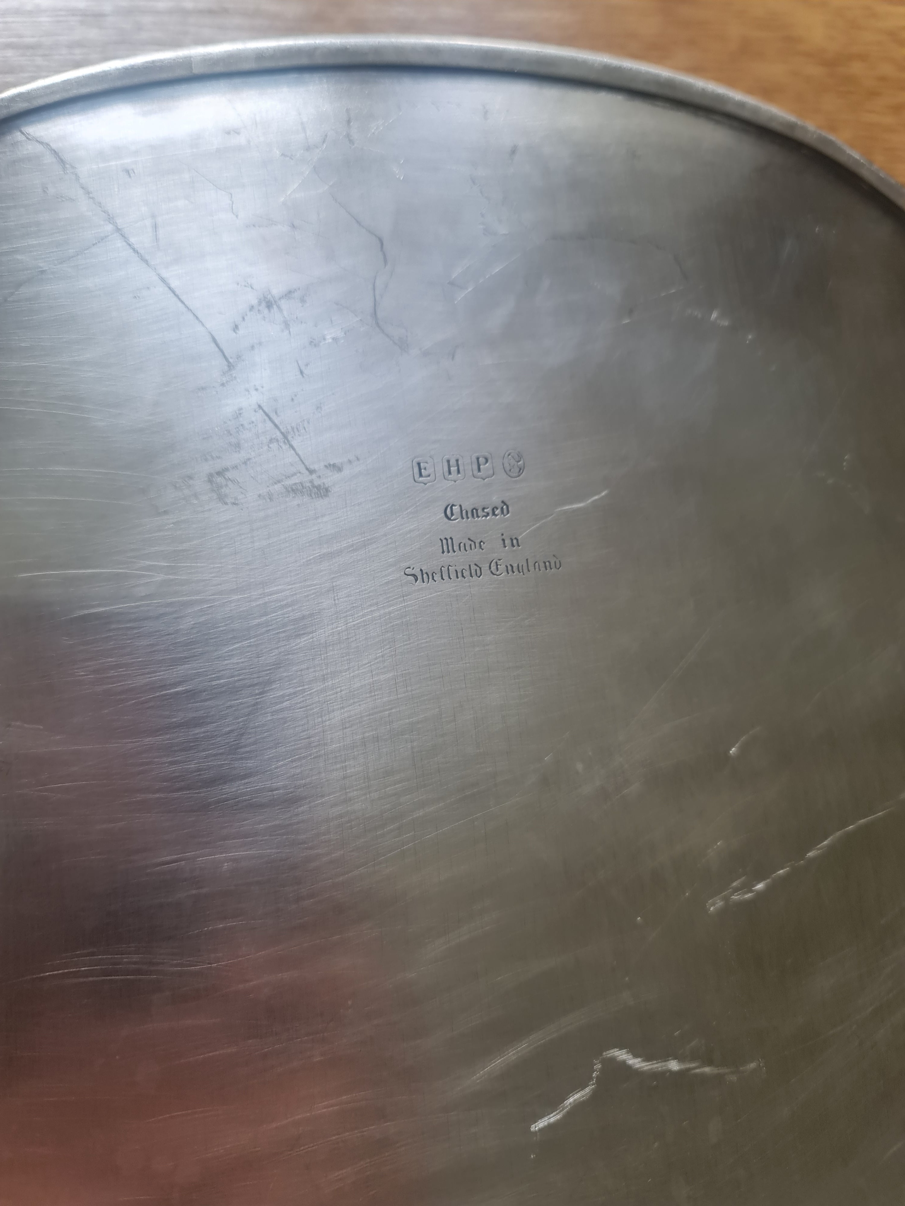 Silver plated Sheffield serving tray with french gallery