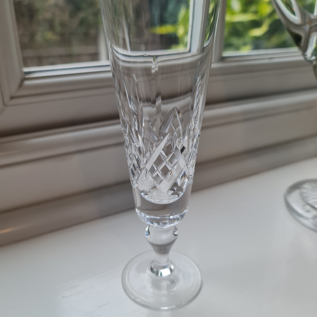 Vintage Crystal / glass tall flute glass