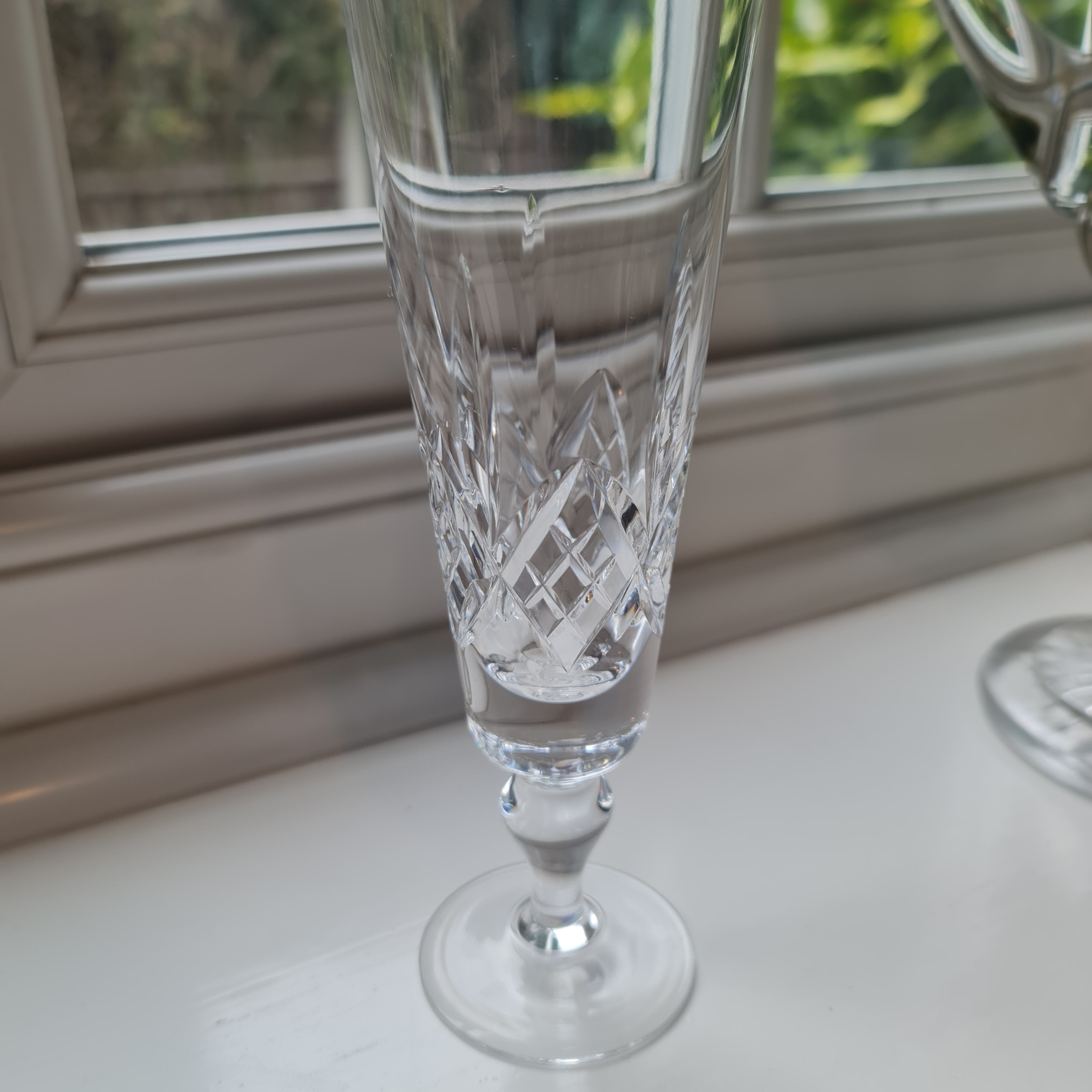 Vintage Crystal / glass tall flute glass