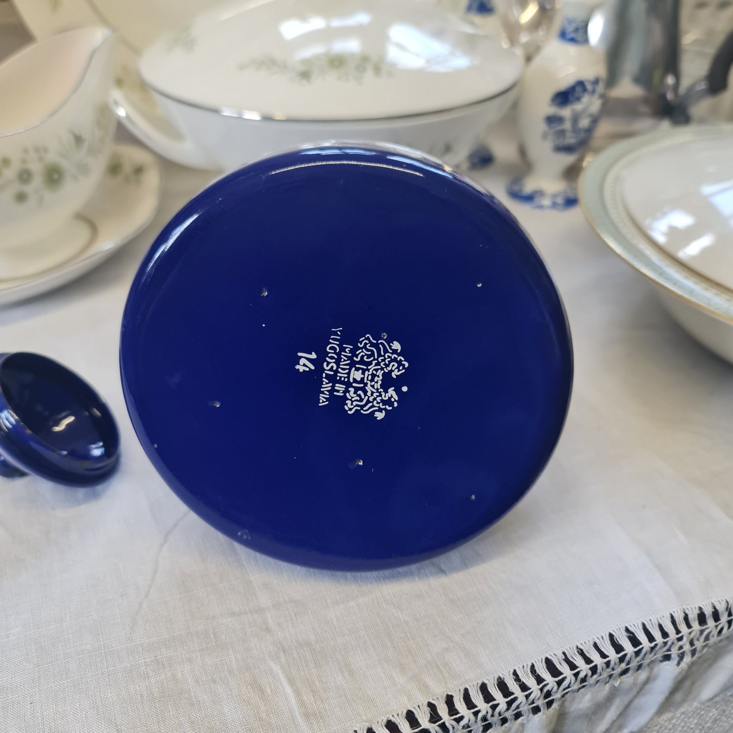 Yugoslavia vintage enamel cute kettle