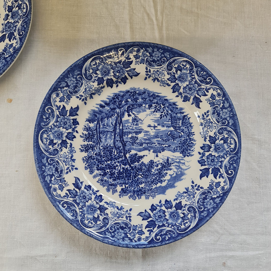 Vintage Broadhurst blue and white side plate